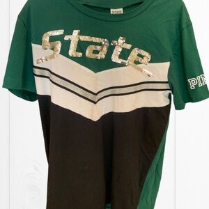 PINK Victoria Secret Michigan State University T-Shirt NWT XS